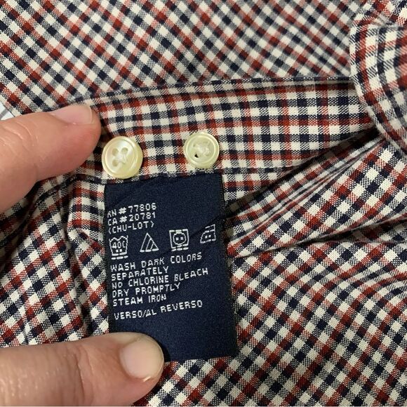 TOMMY HILFIGER Vintage Plaid Men's Long Sleeve Button Down Shirt L #817 - Picture 5 of 8